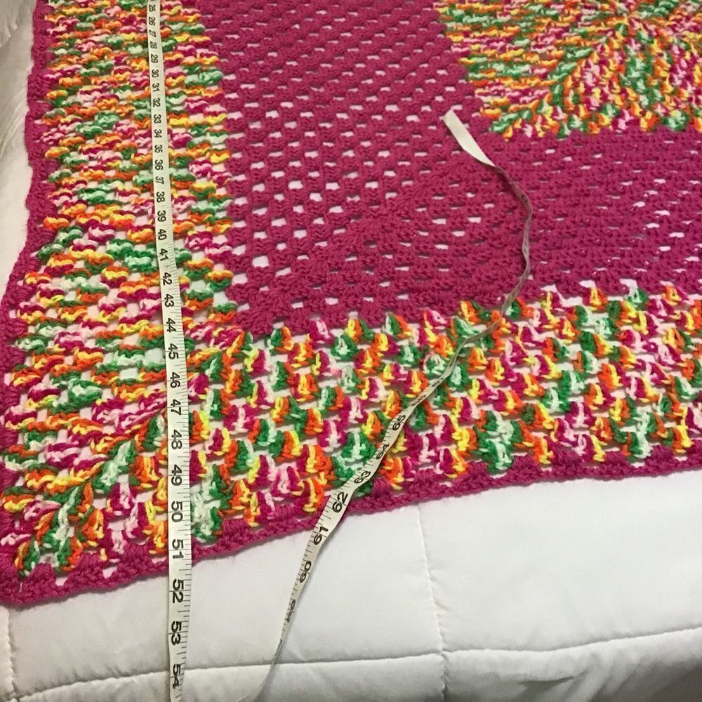 Handmade Knit Crochet Throw - Picture 5 of 6